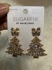 Sugarfix by Baublebar Christmas Holiday Tree Earrings NWT