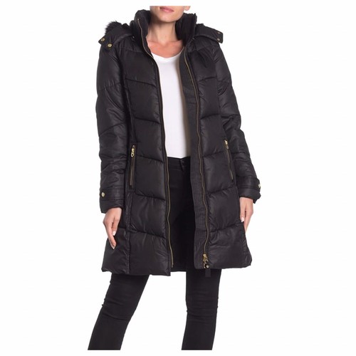 NEW Joules Black Snowbury Faux Fur Trim 