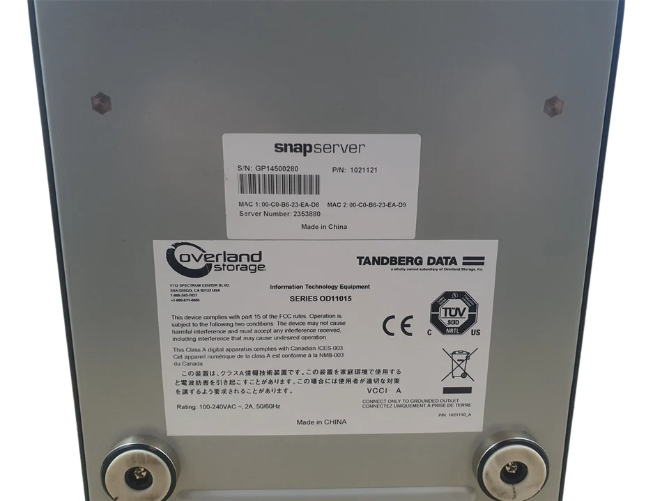 Overland Tandberg 1021121 SnapServer NAS - No Drives or Caddies - Image 4 of 4