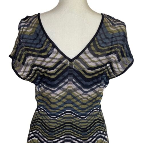 Abito tubino donna Missoni Chevron in maglia all'uncinetto a spina di pesce taglia 46 USA 10 - Foto 2 di 10