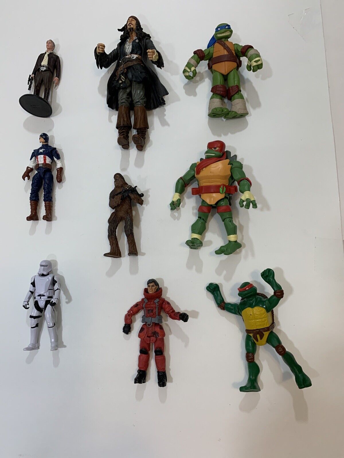 Yay! Action Figures Used Including Ninja Turtles, Jack Sparrow, Star Wars & More