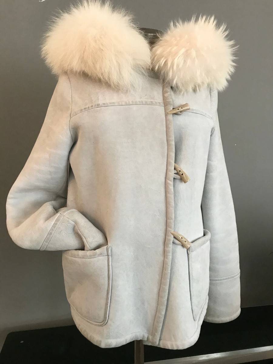 Genuine NIGEL PRESTON & KNIGHT Shearling Fur Trim Jacket - Size S 