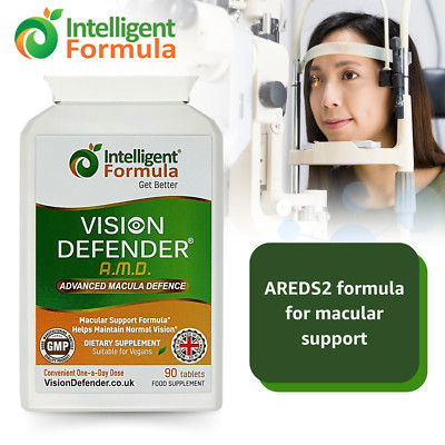 VISION DEFENDER AMD: AREDS2 Formula Vegan Macula Eye Vitamins Supplement (90)