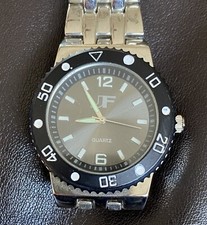 Men's JF Wristwatch Gray Face Silver Dial Stainless Steel Band