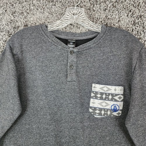 Volcom Mens Gray Long Sleeve Lightweight Pullover Sweater Size M - Picture 3 of 5