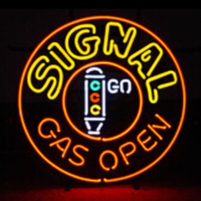 Signal Gas Open Neon Sign 24x24 Lamp Gas Station Store Wall Decor