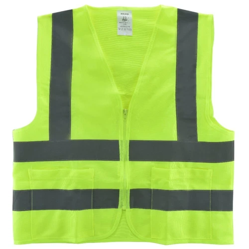 NEIKO 2 Pockets Neon Green Safety Vest with Reflective Strips ANSI/ISEA  X-L - product listing photo
