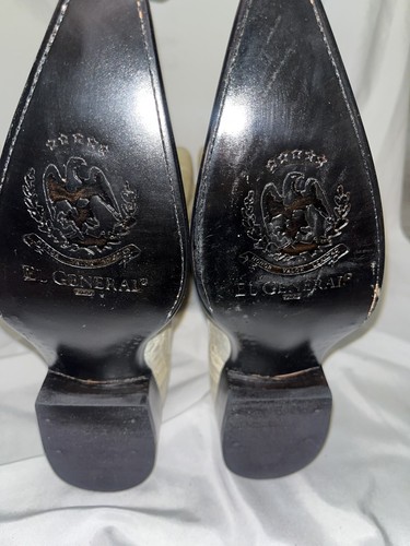 Botas de Rodeo Vaqueras Hechas a Mano El General Cuero Exótico Caimán Para Mujer Talla 8” - Imagen 5 de 6