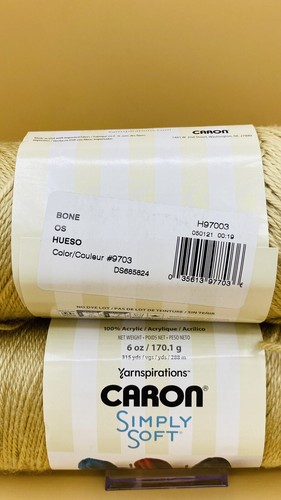 CARON Simply Soft Bone 6oz Skein 100% Acrylic - Two Skein Per Order - Picture 3 of 5
