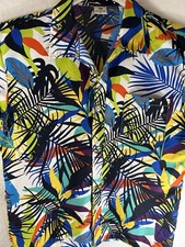 TAILOR PAL LOVE  Mens XL Colorful Button Front Hawaiian Shirt Polyester Casual