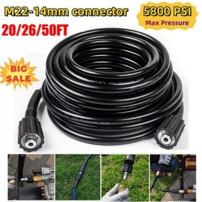 #ad Hot High Pressure Washer Hose 20 25 50ft 5800PSI M22 Power Washer Extension Hose $13.53