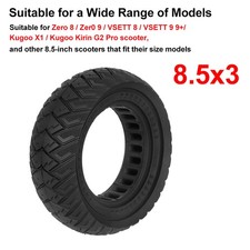 8.5" 8.5x3 Off-Road Solid Tires For Vsett 8 9 /Zero 8 9Pro/Kugoo G2 Pro Scooter