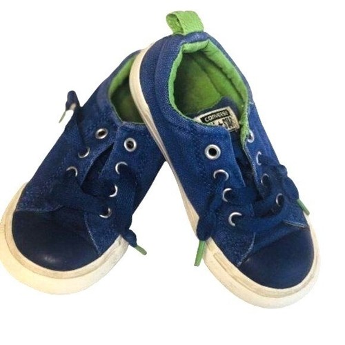 Converse All Stars Chuck Taylor blue and green kid's low top sneakers 7 - Picture 2 of 11