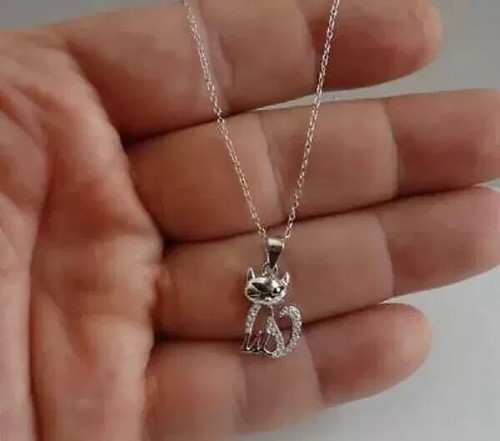 Ciondolo Croce Uomo In Argento 925 Placcato Oro Bianco, Diamante Creato In Laboratorio 2 Ct, Taglio Tondo