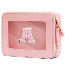 Christmas Gifts for Girls - Initial Clear Toiletry Bag Cosmetic Bags for Girl...