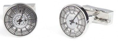 Simon Carter Mens Clock Face Cufflinks - Silver