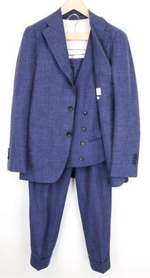 SUITSUPPLY Havana Tulip UL Ferrara Herren Anzug UK34R UK38L W31 Wolle Seide Leinen 3-teilig