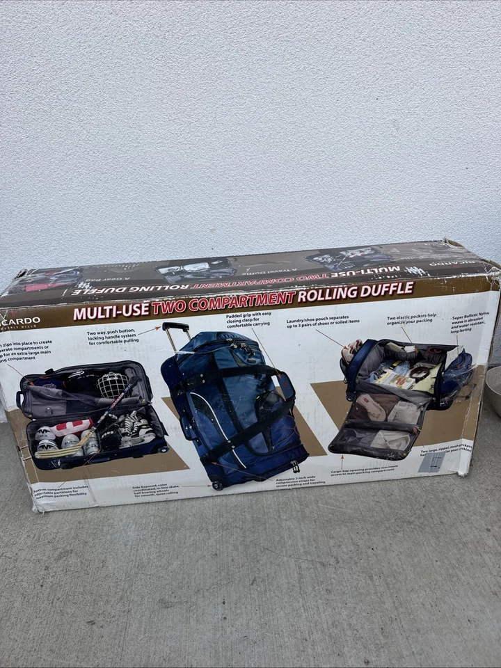 *NUEVA Mochila Equipaje Balístico Ricardo Beverly Hills 30" Lona Rodante | Azul Foto 3 de 4