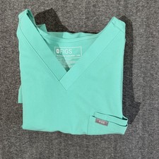 FIGS Scrub Top Mens 2XL Green Technical Collection V-Neck Chest Pocket Nursing