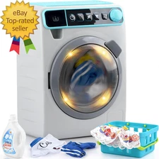 Kids Toy Washing Machine Realistic Pretend  Appliance for Girls Interactive Toy