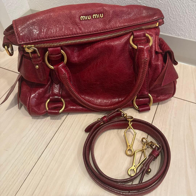 ショルダーバッグ miu miu vitello lux Bag Side Ribbon y2k MIU MIU - miu miu vitello lux side ribbon Bag y2kの通販 by Closer