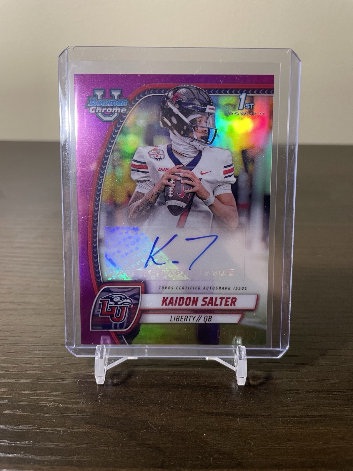 2024 Bowman U Chrome Kaidon Salter 1st Fuchsia Auto /150 Colorado QB