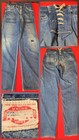 VTG 1940-1950 CARHARTT LACE BACK DENIM JEANS HEART TRAIN UNION SANFORIZED PANTS — photo 1