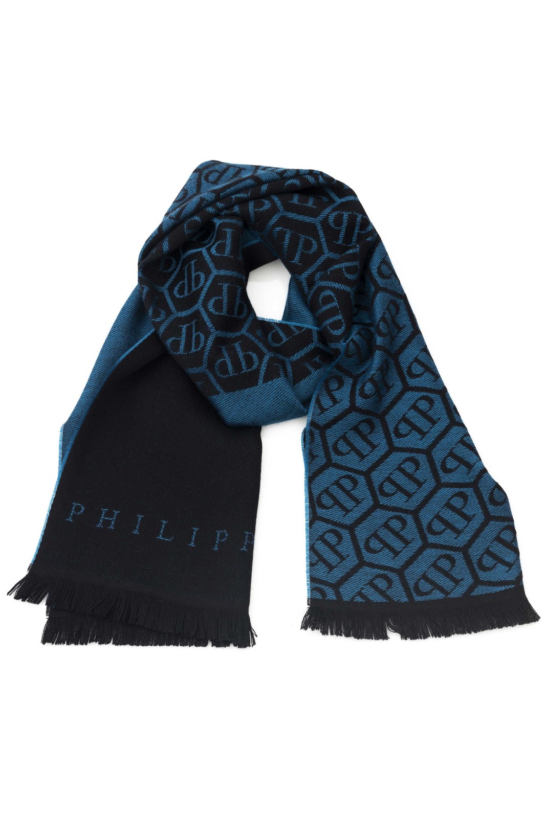 Philipp Plein Damen Унисекс Stola с логотипом на всем протяжении 180x40 см Blau Herren 33990₽