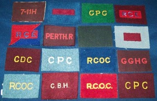 LOT #3: 16 ORIGINAL WW2 CANADIAN ARMY SHOULDER TITLE PATCHES FELT & CANVAS