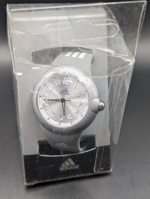 Adidas Silver Gray Quartz Watch Rubber Strap Date Display New In Package