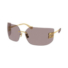 Miu Miu MU54YS 5AK06I Sunglasses Women Gold Light Purple Brown Wraparound New