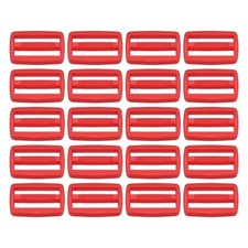 1 Inch Tri-Glide Slide Buckles, 100 Pack Webbing Strap Fastener, Dark Red