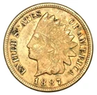 1887 Indian Head Cent Penny – Fine (F17) ED – Original Brown Tone