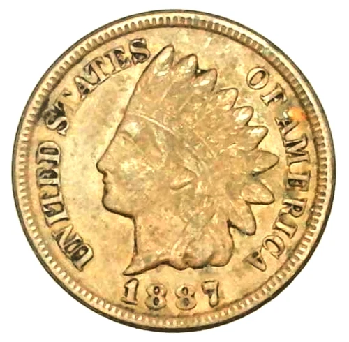 1887 Indian Head Cent Penny – Fine (F17) ED – Original Brown Tone