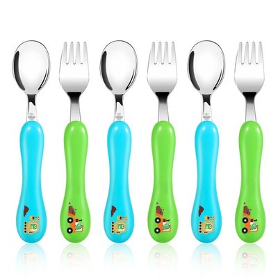 6 Pieces Toddler Utensils, Kids Silverware for 2 3 4 Years Old, Stainless Ste...
