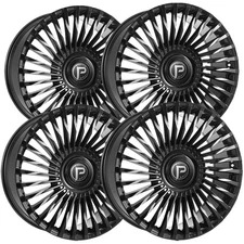 (Set of 4) Pinnacle P328 Slayer 22x9 5x5"/5x130 +35mm Black/Milled Wheels Rims