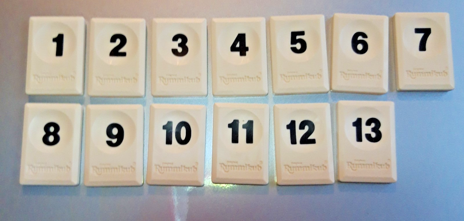 Rummikub 2014 Classic Replacement Set of Black Tiles Numbered 1 to 13 - Used VGC