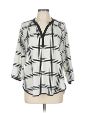 Collective Concepts Women Ivory 3/4 Sleeve Blouse L