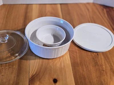New French White 2.5 Qt Round CorningWare Casserole Dish (4 pc)