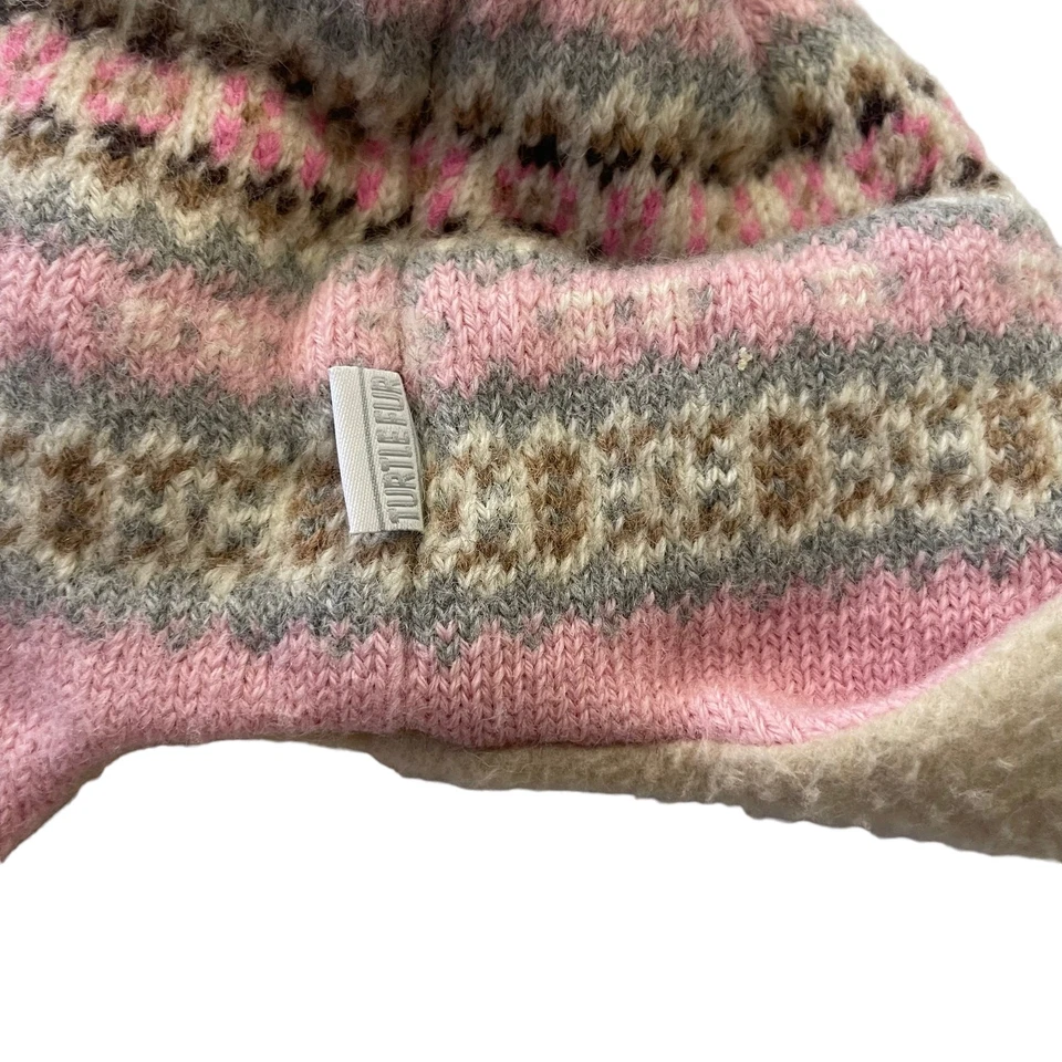 Gorro de nieve de invierno de lana rosa de lana para niñas de piel de tortuga OS Foto 4 de 4