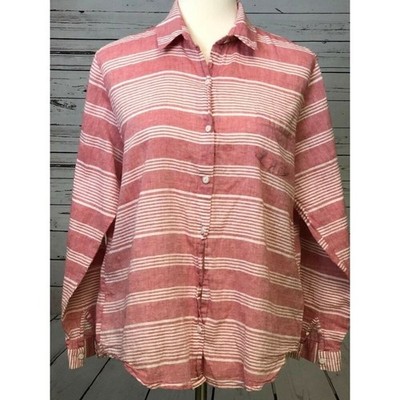 Lill's Closet Shirt Medium Striped Top Womens Blouse Long Sleeve Button Front