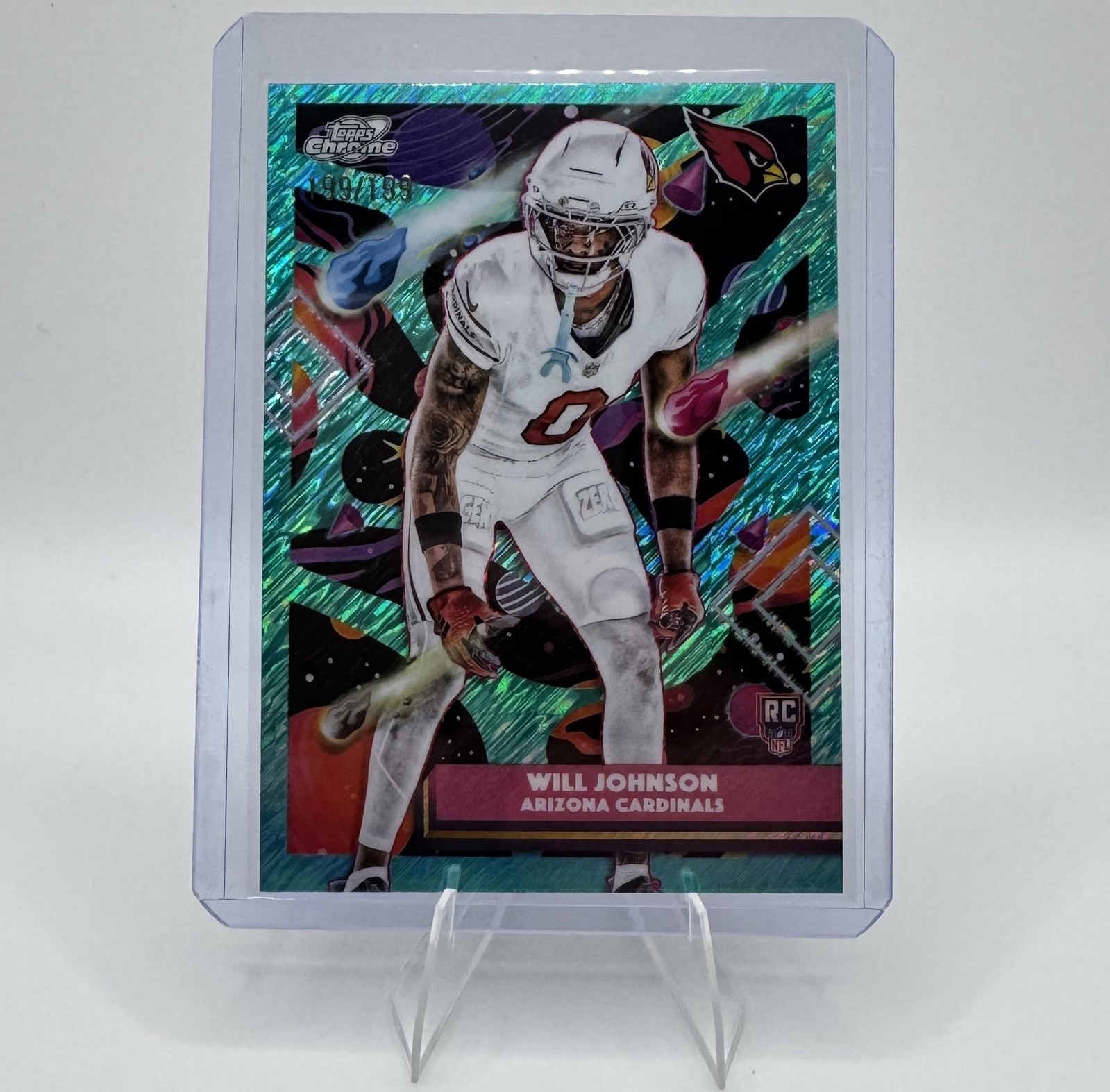 2025 Topps Cosmic Chrome - RC Will Johnson #102 Aqua Equinox Refractor 199/199
