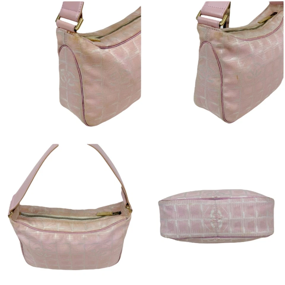 CHANEL New Travel Line Handbag Mini Bag Pink CoCo Mark Nylon jacquard canvas Gen - Image 3 of 4