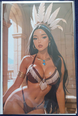 Keys Comics Pinup Gallery Pocahontas Headdress Bikini Cosplay Art Book