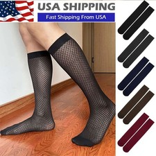 1/3/5 Pairs Mens Ultra Thin Dress Socks Sheer Business Socks Soft Work Stocking