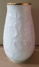 Vintage Lenox Morning Glory Floral Ceramic Vase with 24k Gold Hand Painted Trim 