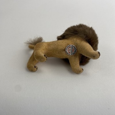 Vintage Wagner Kunstlerschutz Handwork West Germany Flocked Lion