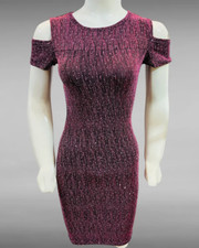 Pink Sparkle Cold Shoulder Bodycon Mini Dress