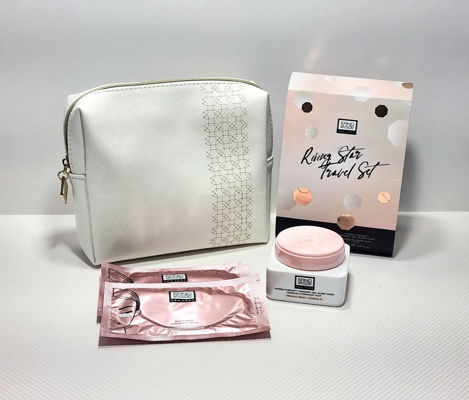 JUEGO DE VIAJE RIDING STAR SUERO MULTITAREA MÁSCARA DE OJOS HIDRATERAPIA GEL DE MEMORIA Y BOLSA Foto 2 de 2