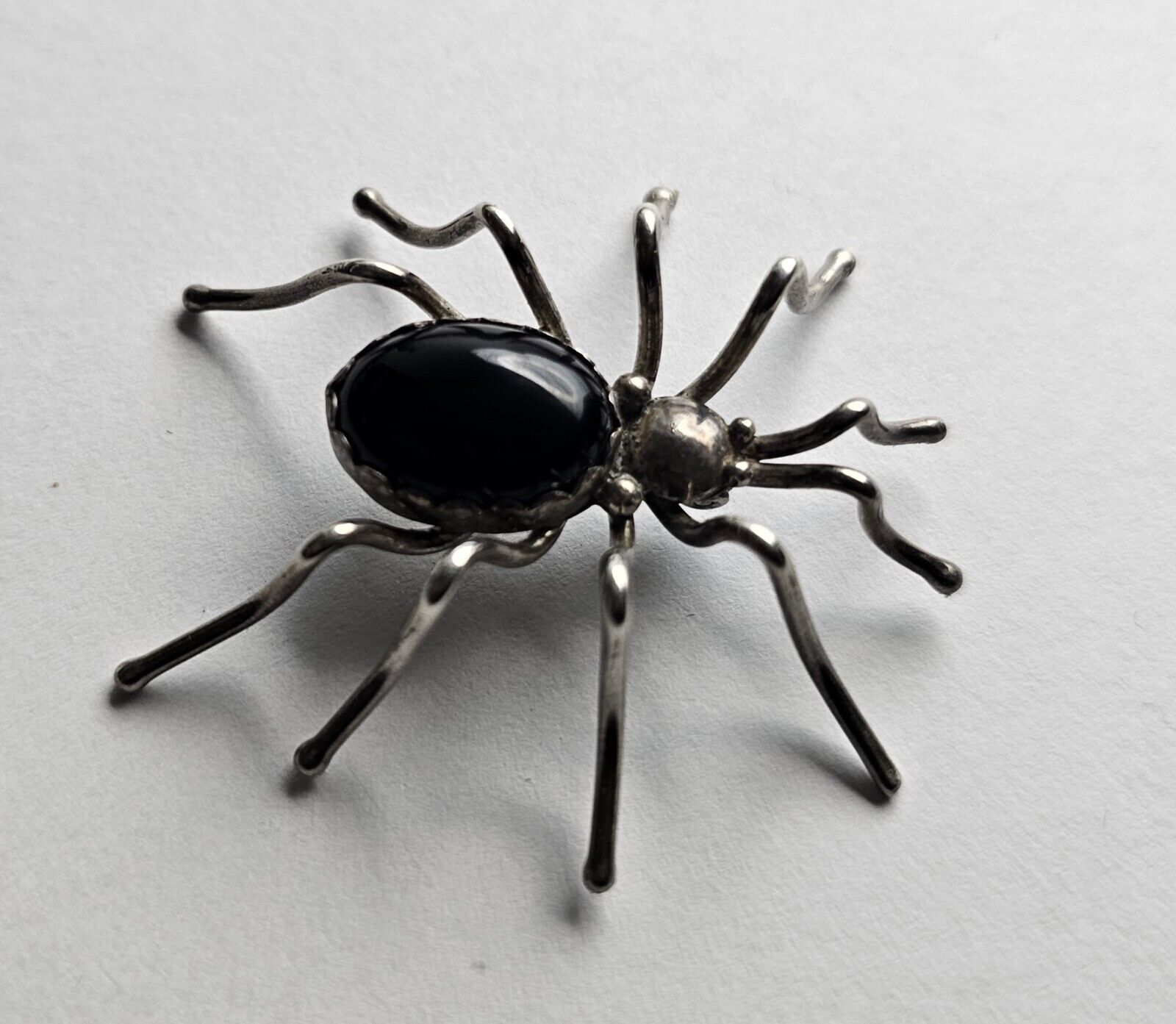 Sterling Silver Black Onyx Native American Spider… - image 1